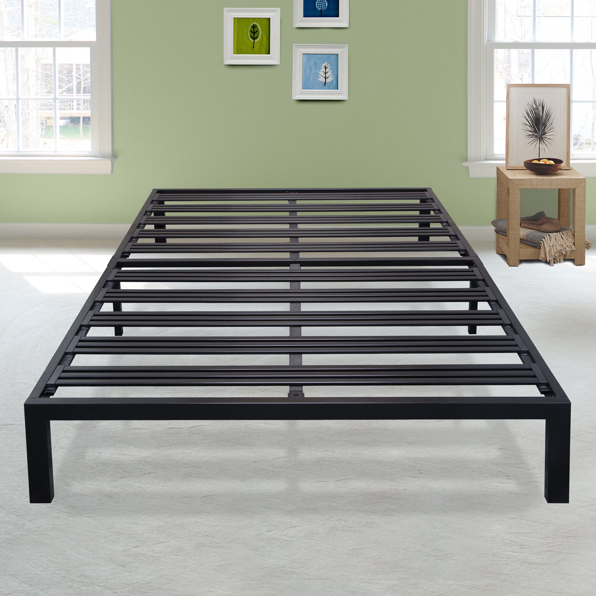 Latitude Run Branson Black Metal Platform Bed Frame | Wayfair.ca